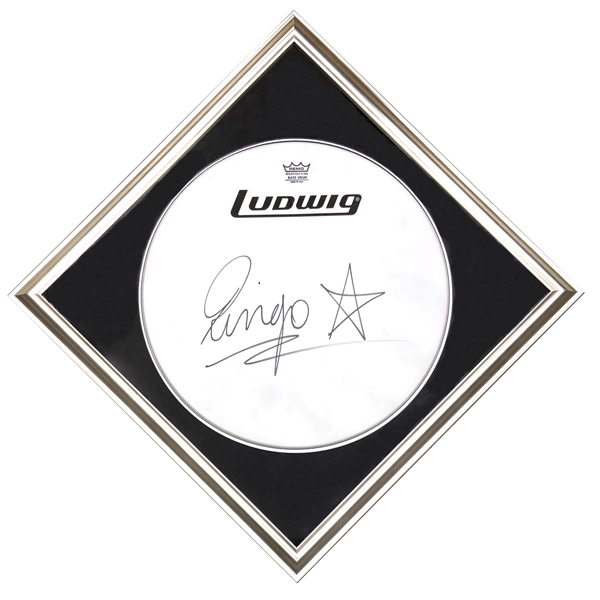 The Beatles Ringo Starr Signed 22” Ludwig Bass Drumhead with 7 x 13 Inch Autograph! (Caiazzo)