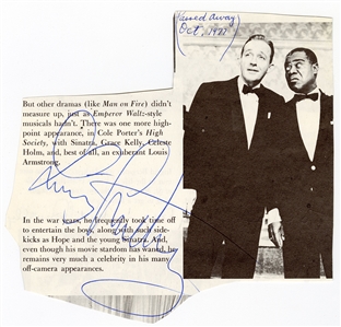 Louis Armstrong Signed Program Photograph