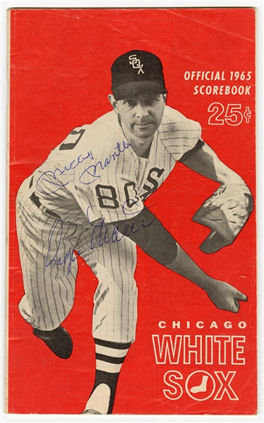 Mickey Mantle & Roger Maris Signed 1965 Chicago White Sox Official Scorebook (JSA)