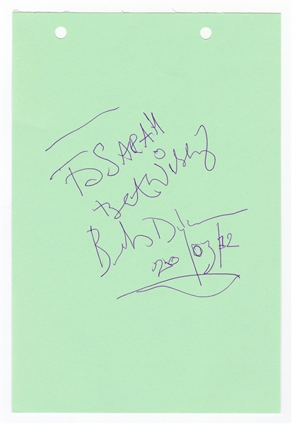 Bob Dylan Vintage Autograph (JSA & REAL)