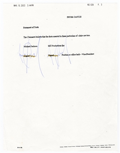 Michael Jackson Twice Signed 2003 “Statement of Truth” Document