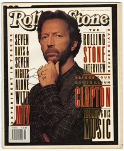 Eric Clapton Signed 1993 Rolling Stone Magazine Cover (REAL)