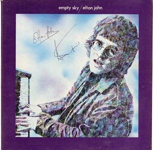 Elton John & Bernie Taupin Signed “Empty Sky” Album (REAL)