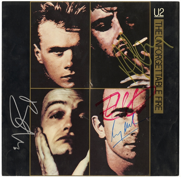 U2 Signed “The Unforgettable Fire” Album Flat (REAL)