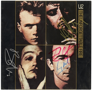 U2 Signed “The Unforgettable Fire” Album Flat (REAL)