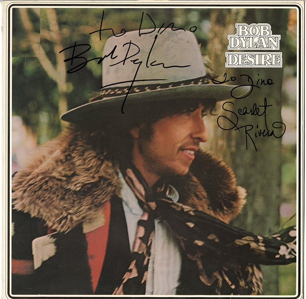 Bob Dylan & Scarlet Rivera Signed “Desire” Album (REAL)