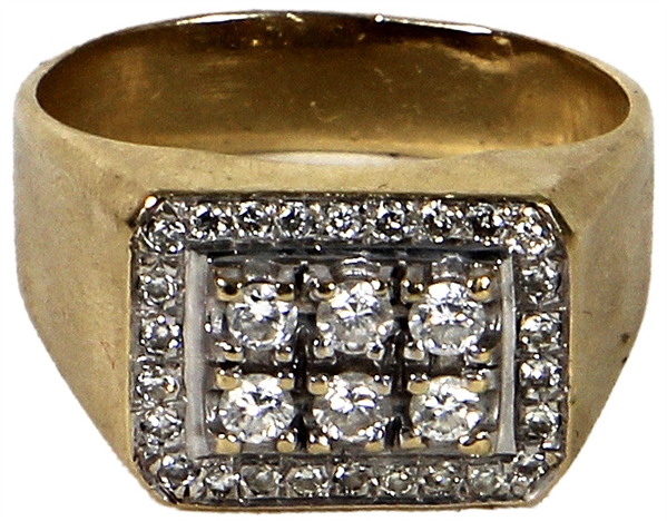 Elvis Presley Owned & Worn 14kt Gold Diamond Ring