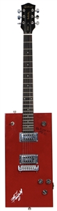 Bo Diddley Owned, Played & Twice Signed Signature Model Red Cigar Box Guitar (RGU)