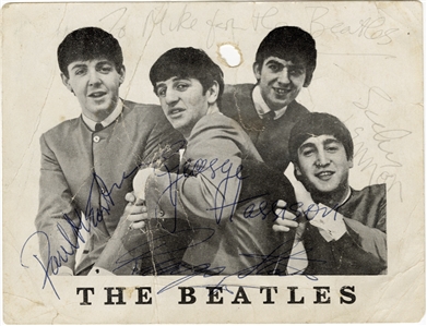 The Beatles Band Signed Fan Club Photograph Signed During Ed Sullivan First Show Performance! (John Lennon Signature Authentic) Caiazzo