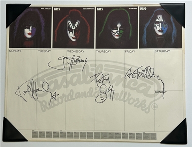 KISS 1978 Solo Albums Promo Casablanca Records Desk Calendar Signed By Gene Ace Peter Paul - Vintage 1978 Autographs