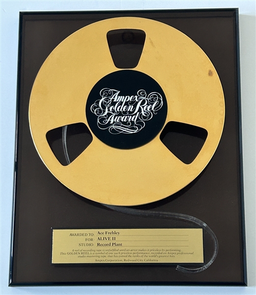 KISS Alive 2 Record Plant Ampex Golden Reel Award USA Presented to Ace Frehley