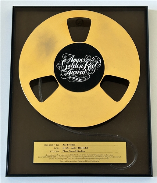 KISS Ace Frehley 1978 Solo Album Plaza Sound Studios Ampex Golden Reel Award USA Presented to Ace Frehley