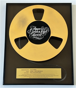 KISS Ace Frehley 1978 Solo Album Plaza Sound Studios Ampex Golden Reel Award USA Presented to Ace Frehley