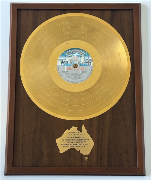 KISS Double Platinum Gold Record Award Australia Astor Records Presented to Ace Frehley