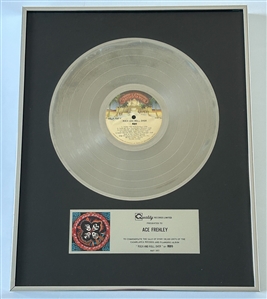 KISS Rock And Roll Over Gold Record Award Canada Quality Records Presented to Ace Frehley