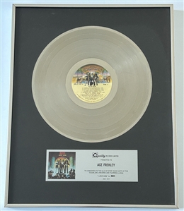 KISS Love Gun Gold Record Award Canada Quality Records Presented to Ace Frehley