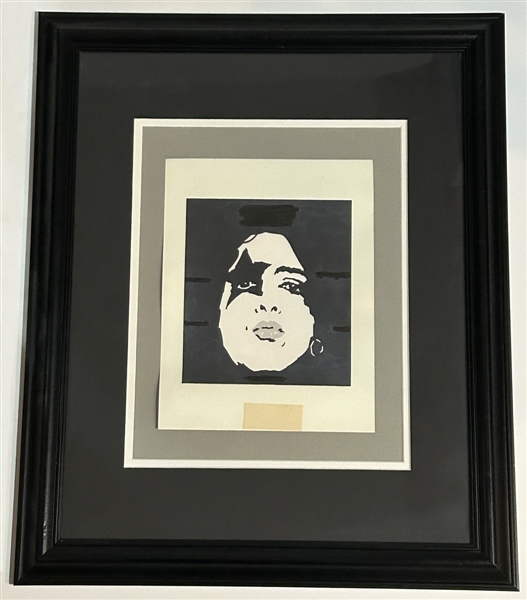 KISS Paul Stanley 1975 Cadillac High School Make-Up Guide Flyer Proof Layout Framed 1 of a Kind