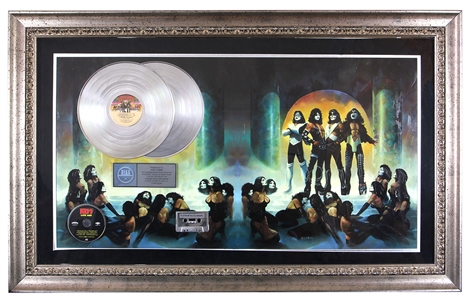 KISS Love Gun Album Oversize 4.5FT RIAA 2x Platinum Award Presented to Eric Carr w/ Scanned Love Gun Oil Painting Artwork Backdrop