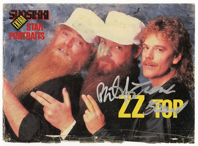 ZZ Top Billy Gibbons and Frank Beard Signed Magazine Photograph