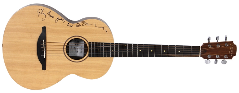 Ed Sheeran Owned, Played and Signed Signature Acoustic Guitar with “Play This Guitar Inscription” - Used for “Afterglow” Recording