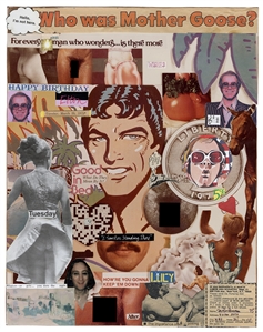 John Lennon Twice-Signed and Inscribed Hand-Made Collage Birthday Gift Given to Elton John