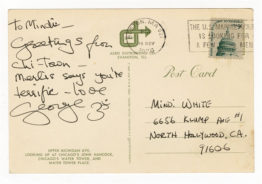 George Harrison Handwritten Postcard (REAL)