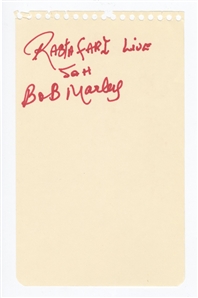 Bob Marley Signed and Inscribed Autograph Book Page (JSA)