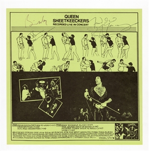 Queen Band Signed “Sheetkeeckers Recorded Live in Concert” Sleeve (JSA & REAL)