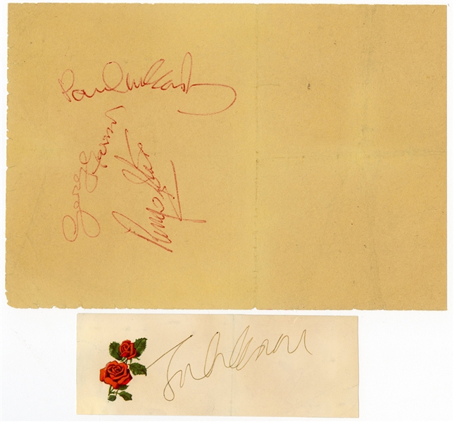 The Beatles Ultra Rare Set of Autographs From “Mad Day Out” 7/28/1968 with Photo Matching that Appeared in The Beatles “Greatest Hits” Compilation Albums (Caiazzo & Perry Cox)