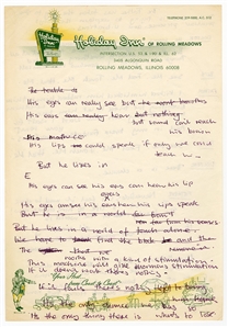 The Who Pete Townshend Handwritten Working Lyrics For “See Me, Feel Me” From Iconic “Tommy” Album On Hotel Stationary (REAL)