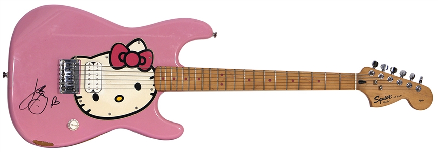 Katy Perry Owned, Stage Played, Smashed & Signed Circa 2009 Iconic “Hello Kitty” Guitar