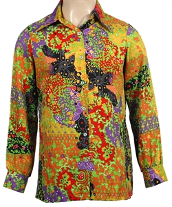 Jim Morrison Owned & Worn Multi-Colored Psychedelic Shirt