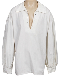 Elvis Presley Stage Worn & Owned White Linen "Pirate" Shirt