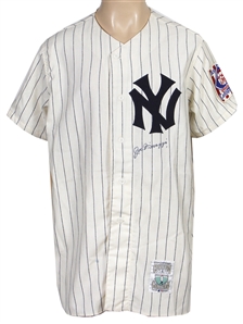 Joe DiMaggio Signed New York Yankees Cooperstown Rookie Replica Jersey