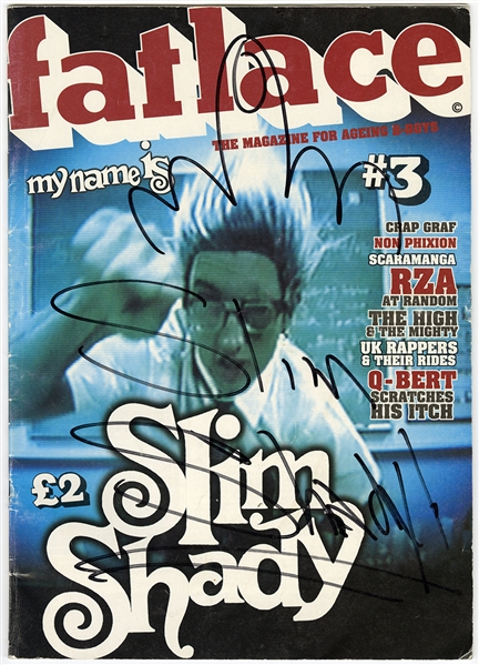 Eminem Vintage Signed 1999 “Fat Lace” Magazine with Middle Finger Drawing