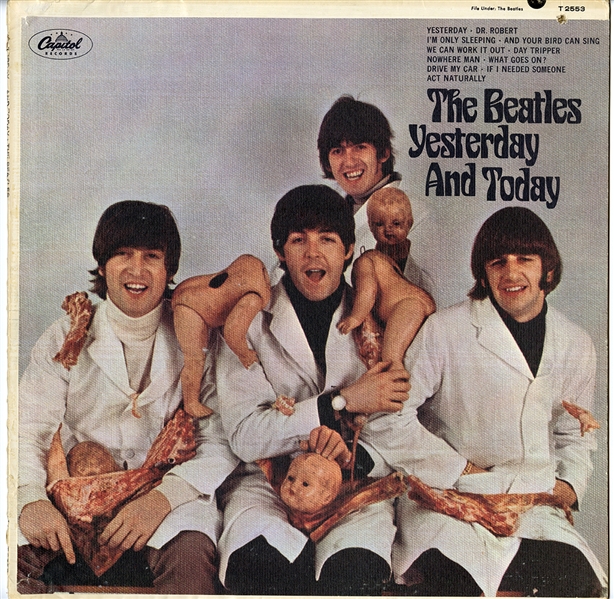 Extremely Rare Beatles Original "Yesterday and Today" Butcher Cover Album with Original Capitol Records Letter