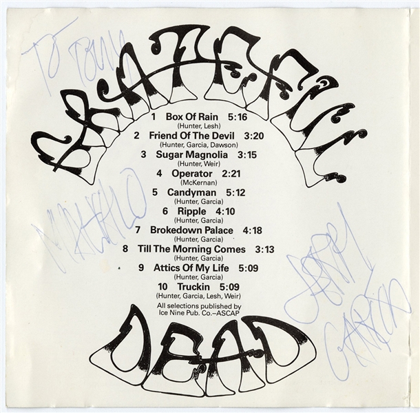 The Grateful Dead Jerry Garcia Signed “The Grateful Dead” CD Cover (REAL)