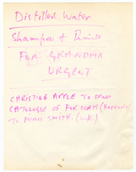 John Lennon Handwritten To-Do List (REAL)