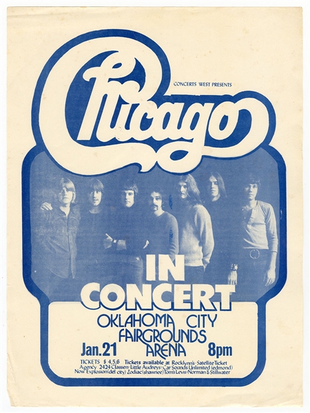 Chicago Original 1972 Concert Flyer