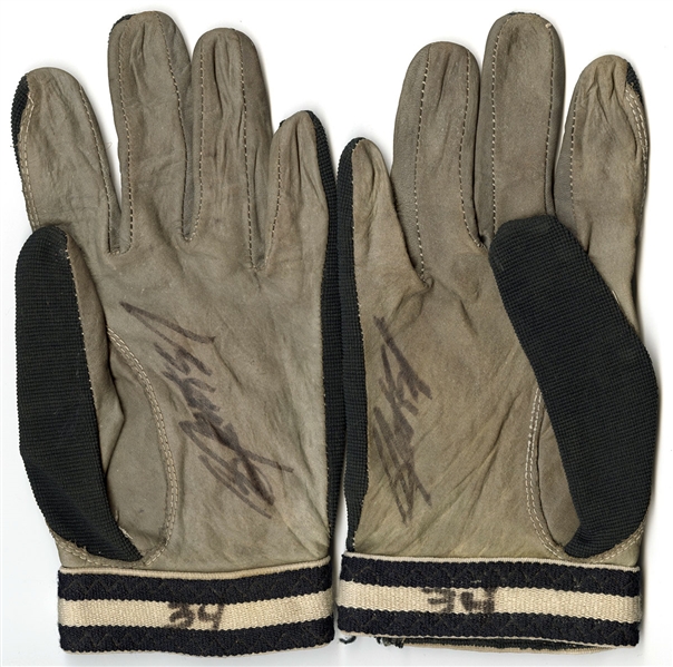 Bo Jackson Game Worn & Signed Football Gloves