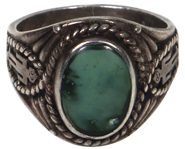 Jimi Hendrix Owned & Worn Jade Green & Silver Ring