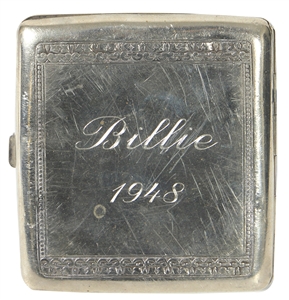 Billie Holiday Owned & Used "Billie 1948" Engraved Silver Cigarette Case