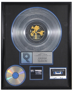 U2 "Joshua Tree" Original RIAA Platinum Certified Sales Award