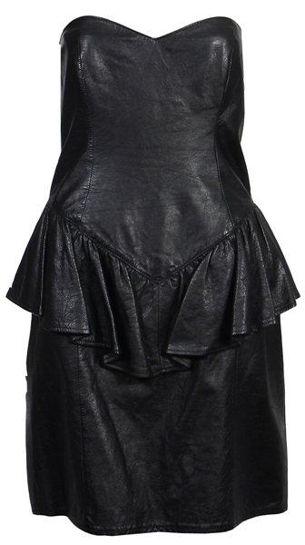 Tina Turner Owned & Worn 1980’s Black Leather Dress