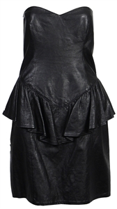 Tina Turner Owned & Worn 1980’s Black Leather Dress