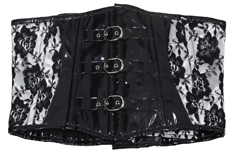 Madonna Stage Worn Black Vinyl & Lace Corset