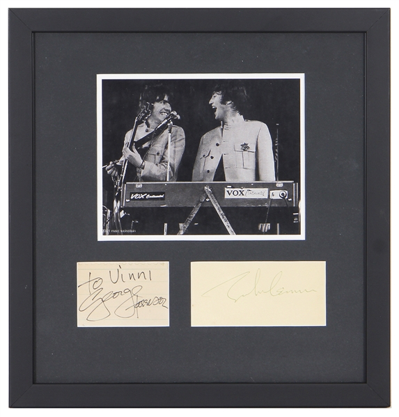 John Lennon & George Harrison Signature Display (Perry Cox)