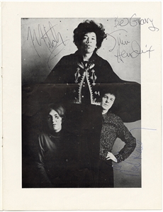 Jimi Hendrix Experience Band Signed 1967 1st Major Tour Opening Concert Program On The Photograph! (REAL)