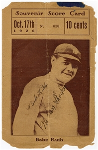 Babe Ruth & Urban Shocker Boldly Signed 1926 Barnstorming Program (PSA/DNA)