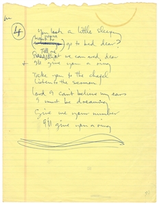 Paul McCartney Circa 1974 Handwritten Working “I’ll Give You A Ring” Lyrics (Caiazzo & REAL)